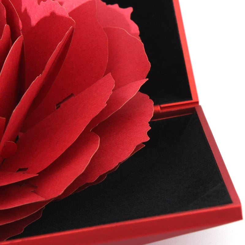 Wislist Creative Ring Box Small Ring case for Proposal Engagement Wedding Ceremony Birthday Gift Jewelry Display Presentation Storage Chest Holder Organizer (Red) - Image 4